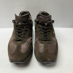 Hogan Men’s Low Top Sneakers Brown Suede Lace up US11
